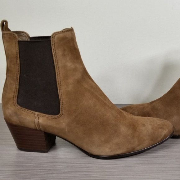 Sam Edelman Ressa Bootie, Brown Suede & Fabric, Womens Size 6.5 M / 36.5 - Picture 7 of 12